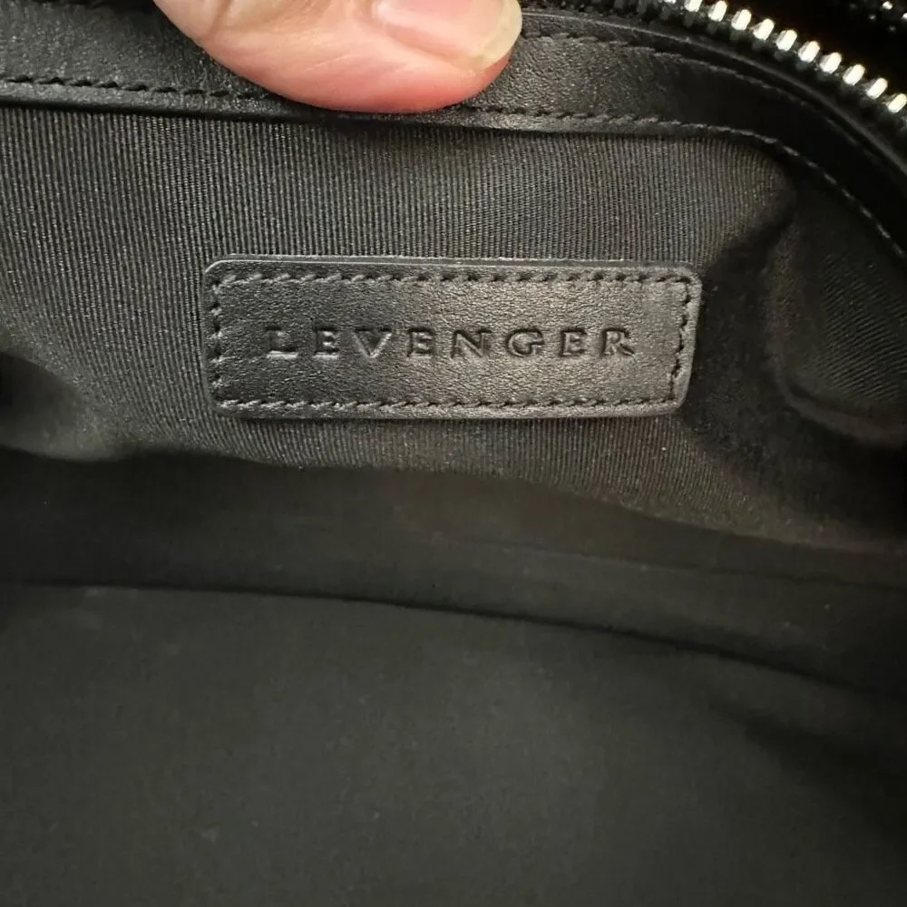 Levenger Black Leather 16” Slim Organizer Briefcase‎ Shoulder Hand Bag